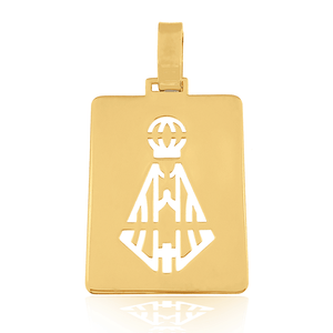 Pingente Nossa Senhora Aparecida De Ouro 18K Placa Vazada