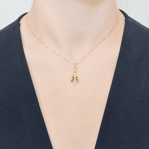 Pingente Nossa Senhora Aparecida De Ouro 18K E Pedras De Zircônia