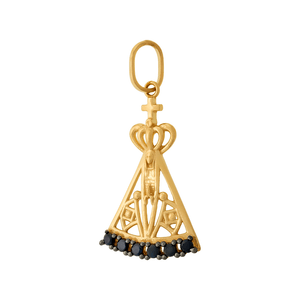 Pingente Nossa Senhora Aparecida De Ouro 18K E Pedras De Zircônia