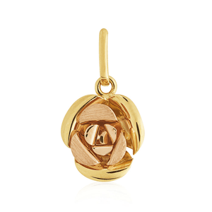 Pingente De Rosa De Ouro 18K Pequeno