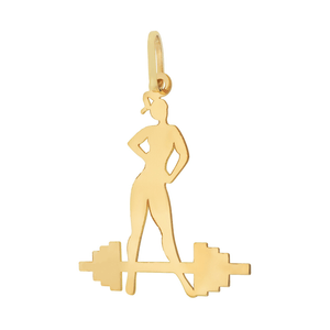 Pingente Academia De Ouro 18K Mulher Fitness