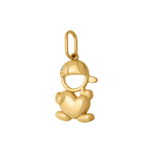 Pingente Filhos Menino Coração De Ouro 18K E Pedras De Zircônia