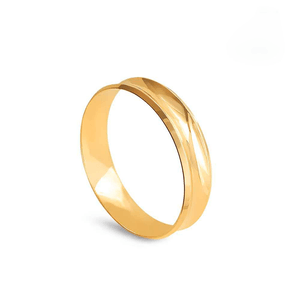 Aliança De Ouro 18k Com Detalhes Trabalhados