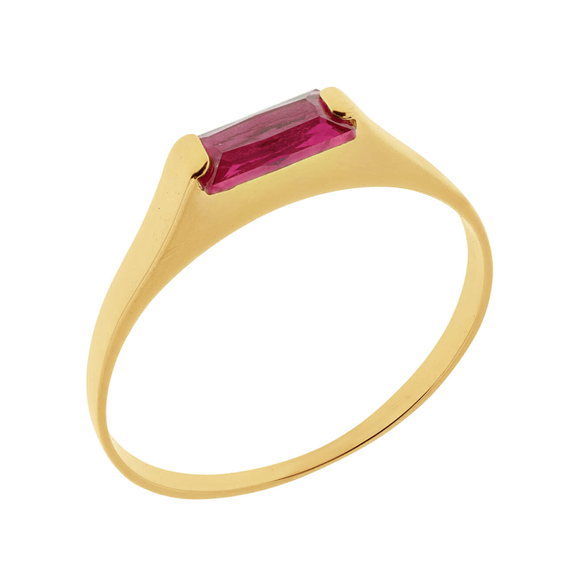 Anel-Infantil-De-Ouro-18k--Com-Zirconia-Rubi