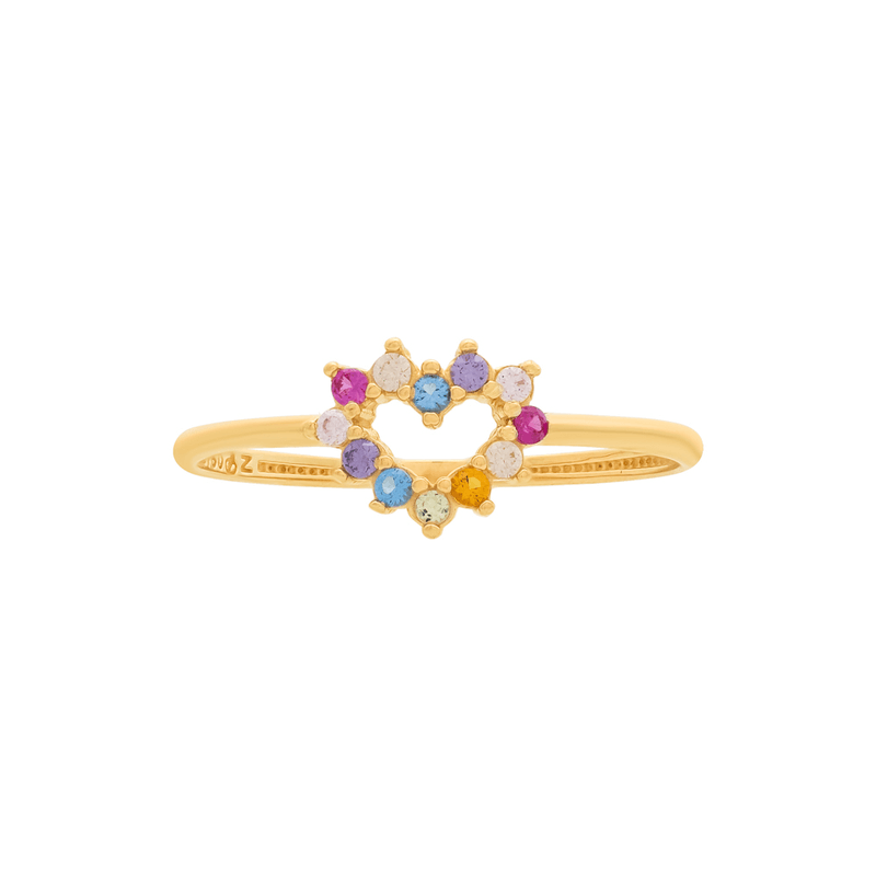 Anel-Coracao-Delicado--De-Ouro-18k-Com-Pedras-Zirconia-Colorida