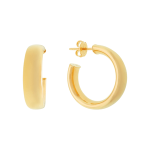 Brinco De Ouro 18K Argola Fio Oco 22mm