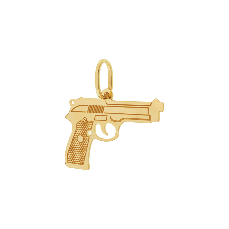 Pingente-Revolver-De-Ouro-18k