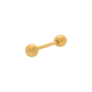 Piercing Haste Reta De Ouro 18k Com 2 Esferas