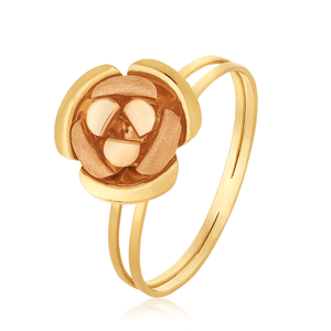 Anel Rosa De Ouro 18K Pequeno