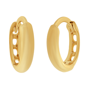 Brinco Argola De Ouro 18k 9mm Vazado Verso
