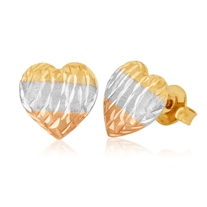 Brinco Coração De Ouro 18K Trabalhado