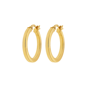 Brinco Argola De Ouro 18K 20mm Fio Quadrado