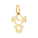 Pingente-Filhos-Menina-Vazada-De-Ouro-18K
