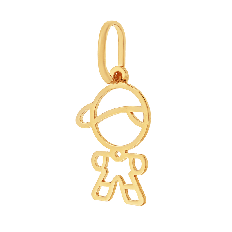 Pingente-Filhos-Menino-Vazado-De-Ouro-18K