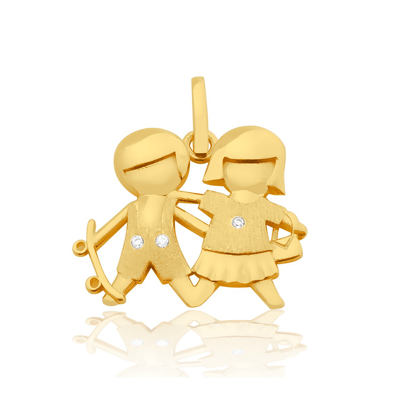 Pingente-Filhos-Casal-De-Ouro-18K-E-Pedras-de-Zirconia