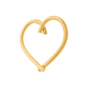 Pingente Coração Vazado De Ouro 18K 27mm