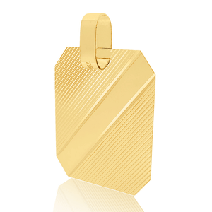 Pingente Placa Grande De Ouro  18K