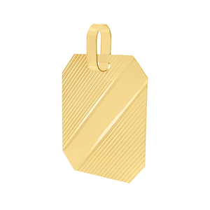 Pingente Placa Media De Ouro 18K