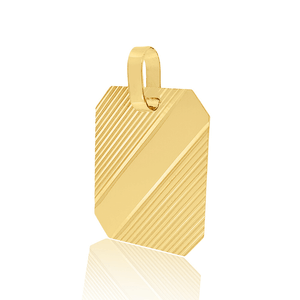 Pingente Placa Pequena De Ouro 18K