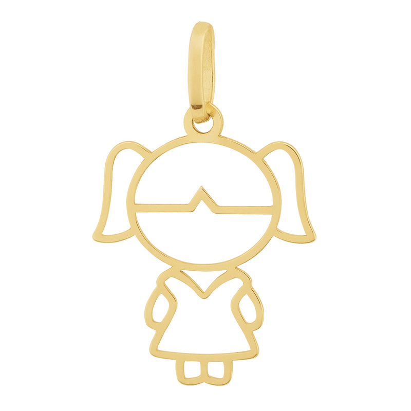 Pingente-Filhos-Menina-De-Ouro-18K