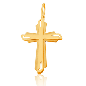 Pingente Cruz Estilizada De Ouro 18K