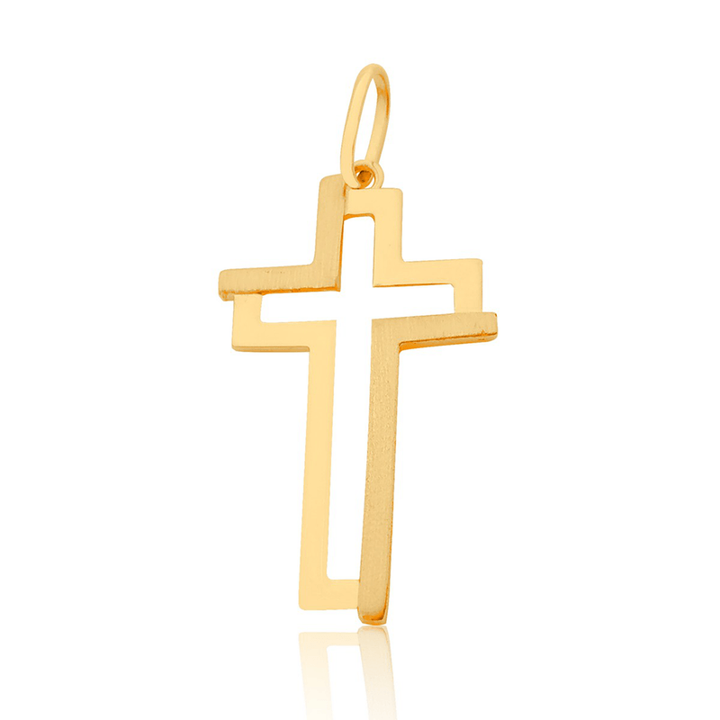Pingente-Cruz-Estilizada-De-Ouro-18K