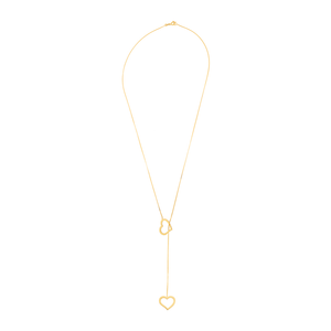 Colar Dois Corações De Ouro 18K