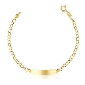 Pulseira Infantil Ouro 18k Plaquinha 13cm
