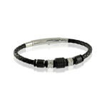 Pulseira-Masculina-Aco-E-Couro-Preto-Trancada-Com-Micangas
