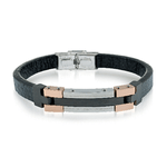 Pulseira-Masculina-De-Couro-Preto-E-Detalhe-Em-Aco-Inoxidavel-Com-Design-Italiano