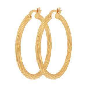 Brinco Argola De Ouro 18k 30mm Torcido