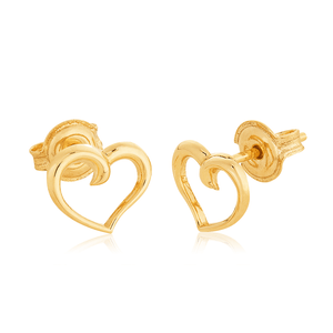 Brinco Coração De Ouro 18K Delicado