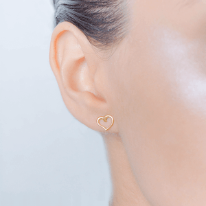 Brinco Coração De Ouro 18K Delicado