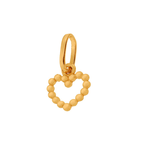 Pingente Coração Mini De Ouro 18k Detalhe De Esferas