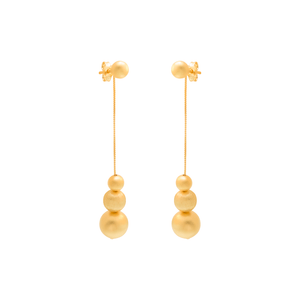 Brinco De Ouro 18k Elos 4 Esferas Pendulo