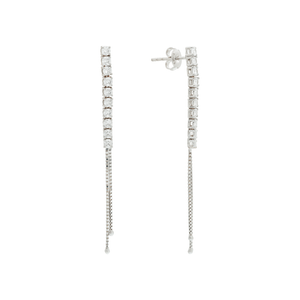 Brinco De Ouro Branco 18k Riviera