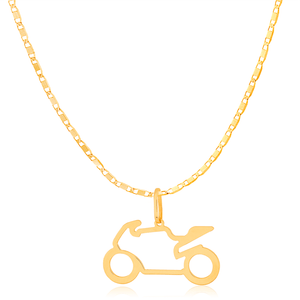 Colar Infantil  Moto De Ouro 18K Corrente Piastrine 40cm