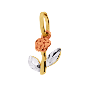 Pingente De Flor De Ouro 18k Mini