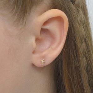 Brinco Cruz De Ouro 18k Mini