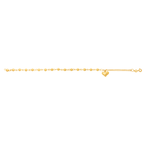 Pulseira Coração Delicada De Ouro 18K 19cm