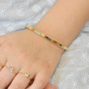 Bracelete De Ouro 18k Fio Quadrado Tamanho P