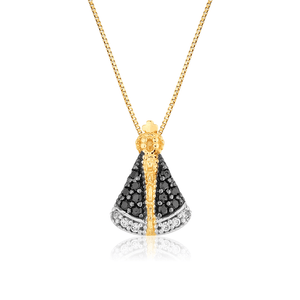 Pingente Nossa Senhora Aparecida De Ouro 18K Com Pedras Mini