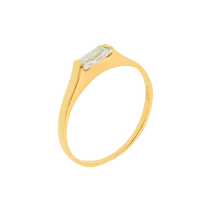 Anel Infantil De Ouro 18k Com Zircônia Branca