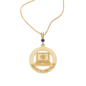 Pingente De Formatura De Ouro 18K Ciências Da Computação