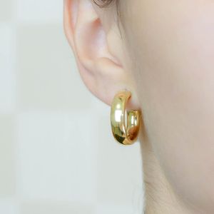 Brinco De Ouro 18K Argola Fio Oco 22mm