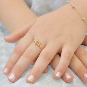 Anel Infantil Estrela De Ouro 18k