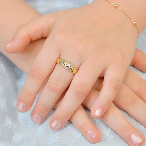 Anel ABC Infantil De Ouro 18K Polido e Fosco