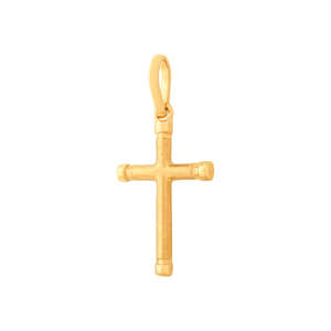 Pingente Cruz Lisa 17 mm De Ouro 18K
