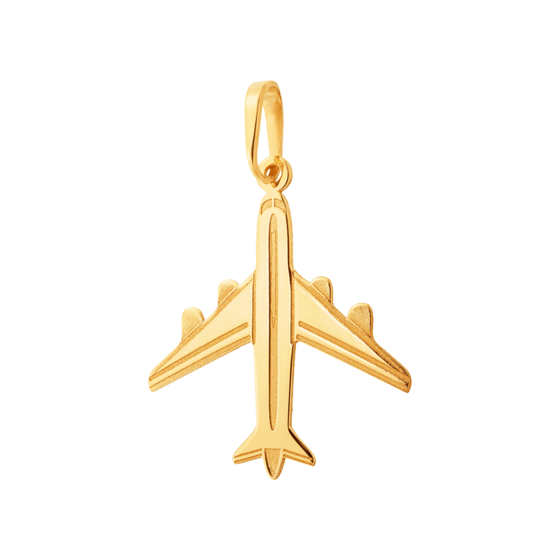 Pingente-De-Aviao-em-Ouro