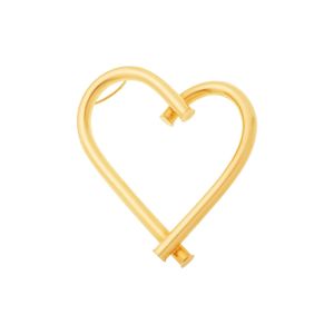 Pingente Coração Fio Redondo De Ouro 18K 42 MM